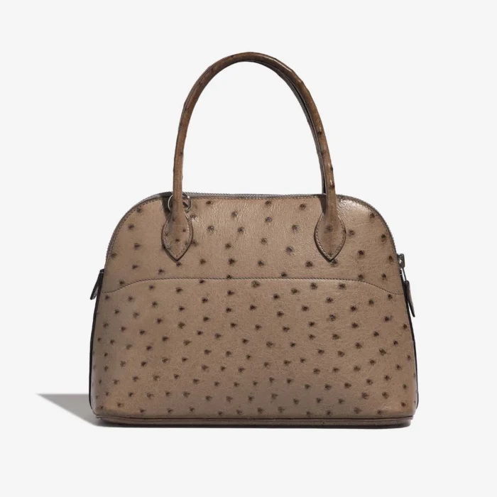 Artisan-Grade Hermès Dupes Bolide 27 Ostrich Gris Tourterelle PHW - Replica Handbags - Image 3