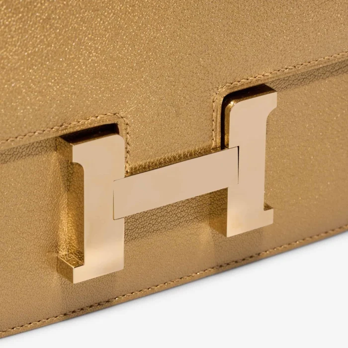Artisan-Grade Hermès Dupes Constance 18 Chevre Mysore Dore GHW - Replica Handbags - Image 7