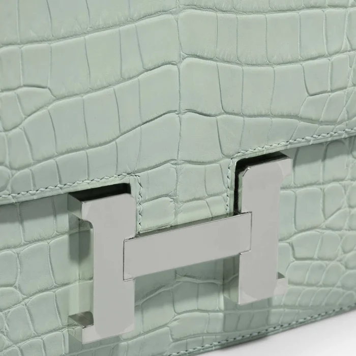 Artisan-Grade Hermès Dupes Constance 18 Matte Alligator Vert d’Eau PHW - Replica Handbags - Image 7