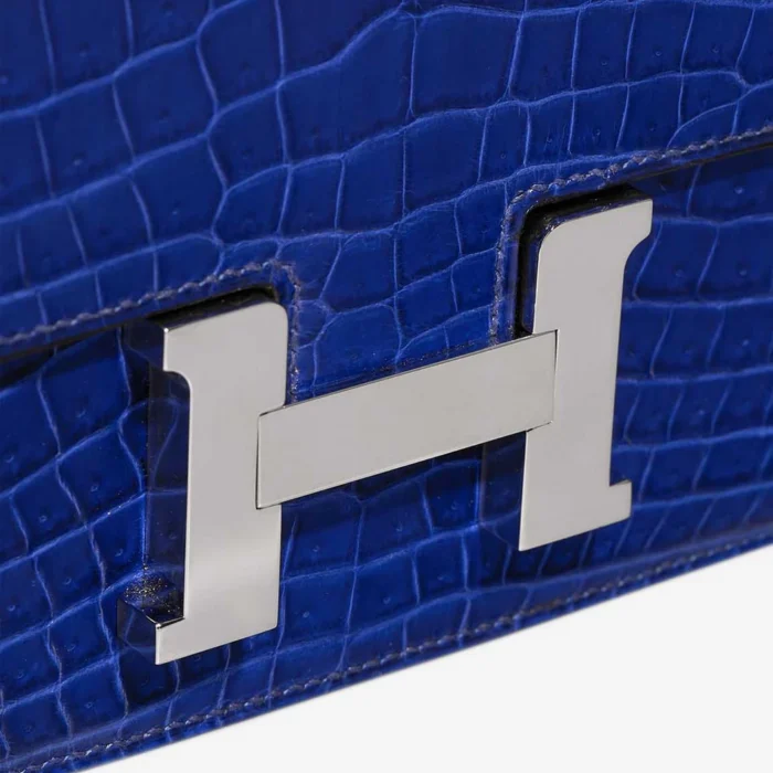 Artisan-Grade Hermès Dupes Constance Elan Niloticus Crocodile Bleu electrique PHW - Replica Handbags - Image 7