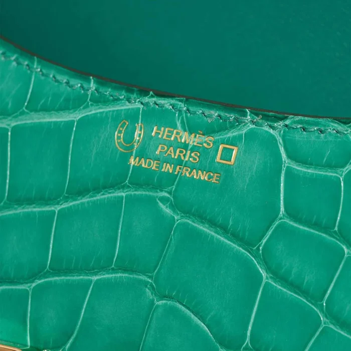 Artisan-Grade Hermès Dupes Constance Micro Alligator Mississippiensis Vert Jade GHW - Replica Handbags - Image 2