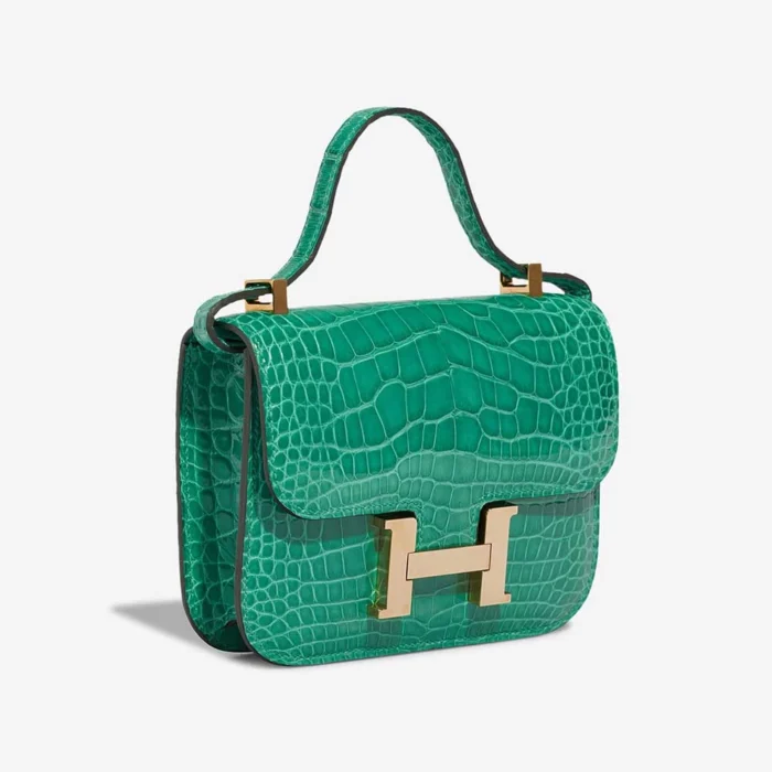 Artisan-Grade Hermès Dupes Constance Micro Alligator Mississippiensis Vert Jade GHW - Replica Handbags - Image 6