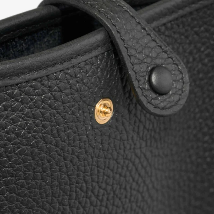 Artisan-Grade Hermès Dupes Evelyne 16 Taurillon Clemence Black GHW - Replica Handbags - Image 8