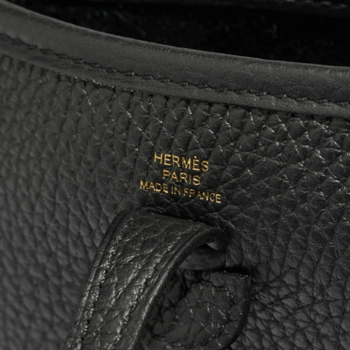 Artisan-Grade Hermès Dupes Evelyne 16 Taurillon Clemence Black GHW - Replica Handbags - Image 2