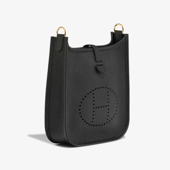Artisan-Grade Hermès Dupes Evelyne 16 Taurillon Clemence Black GHW - Replica Handbags - Image 6