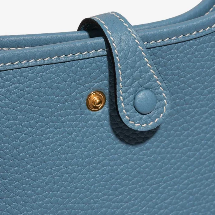 Artisan-Grade Hermès Dupes Evelyne 16 Taurillon Clemence Bleu Jean GHW - Replica Handbags - Image 7
