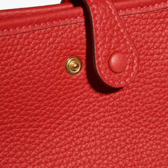 Artisan-Grade Hermès Dupes Evelyne 16 Taurillon Clemence Rouge Vermillon/Rouge Vif GHW - Replica Handbags - Image 6