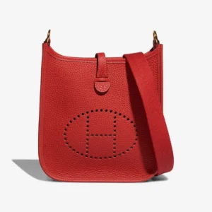 Artisan-Grade Hermès Dupes Evelyne 16 Taurillon Clemence Rouge Vermillon/Rouge Vif GHW - Replica Handbags