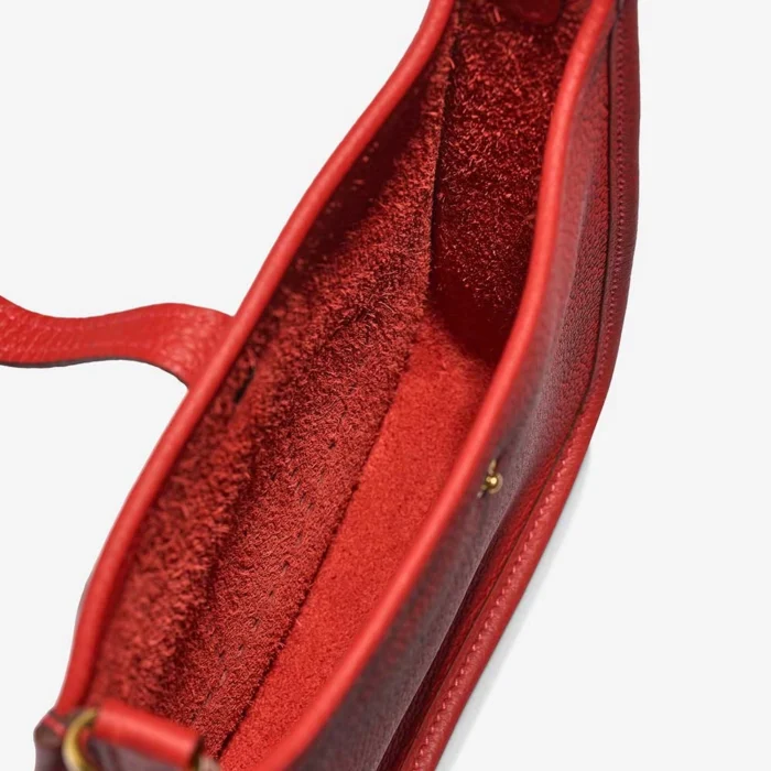 Artisan-Grade Hermès Dupes Evelyne 16 Taurillon Clemence Rouge Vermillon/Rouge Vif GHW - Replica Handbags - Image 5