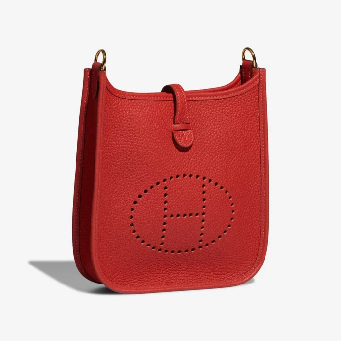Artisan-Grade Hermès Dupes Evelyne 16 Taurillon Clemence Rouge Vermillon/Rouge Vif GHW - Replica Handbags - Image 4
