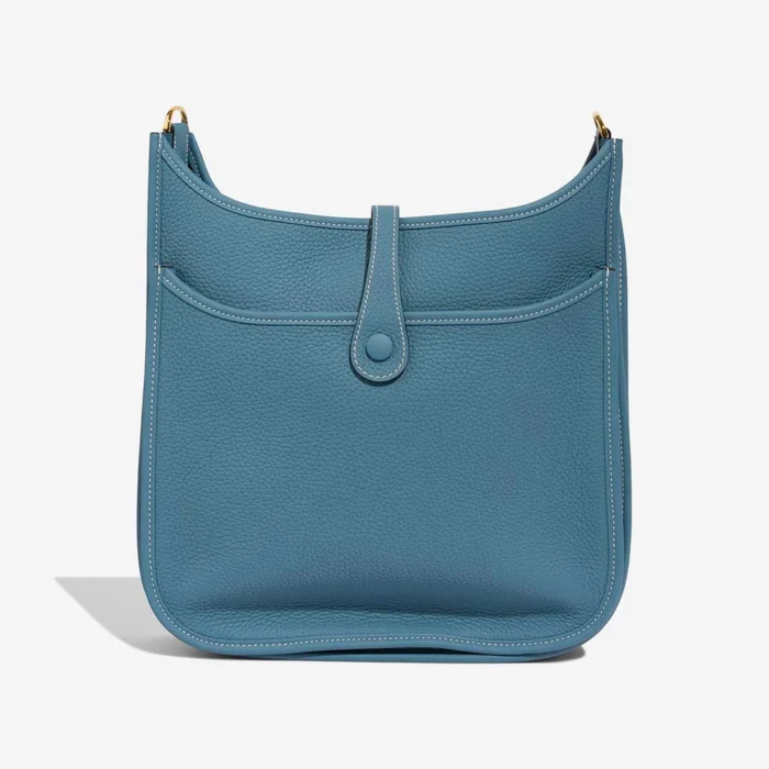 Artisan-Grade Hermès Dupes Evelyne 29 Taurillon Clemence New Bleu Jean GHW - Replica Handbags - Image 3