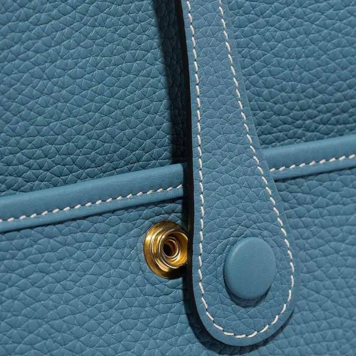 Artisan-Grade Hermès Dupes Evelyne 29 Taurillon Clemence New Bleu Jean GHW - Replica Handbags - Image 7
