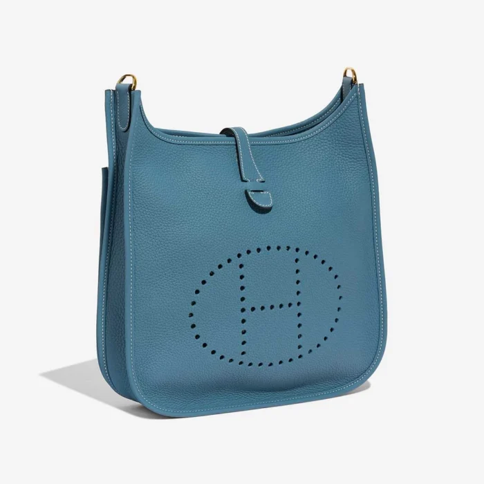 Artisan-Grade Hermès Dupes Evelyne 29 Taurillon Clemence New Bleu Jean GHW - Replica Handbags - Image 6