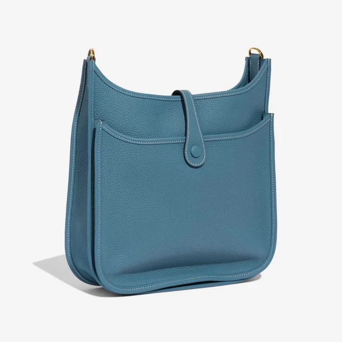 Artisan-Grade Hermès Dupes Evelyne 29 Taurillon Clemence New Bleu Jean GHW - Replica Handbags - Image 5