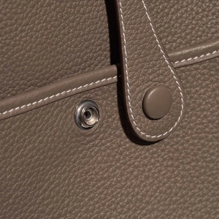 Artisan-Grade Hermès Dupes Evelyne 33 Clemence Etoupe PHW - Replica Handbags - Image 7