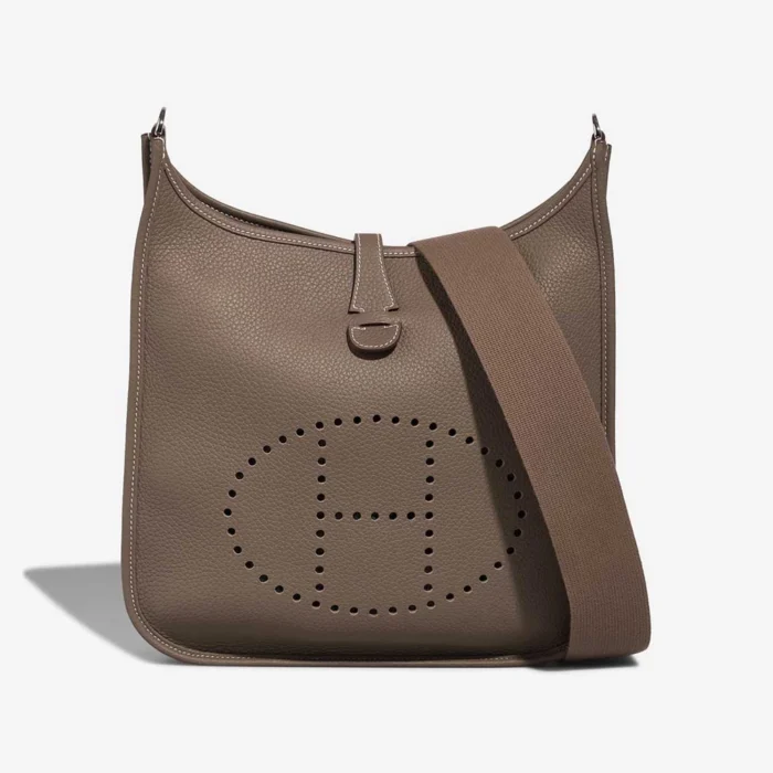 Artisan-Grade Hermès Dupes Evelyne 33 Clemence Etoupe PHW - Replica Handbags