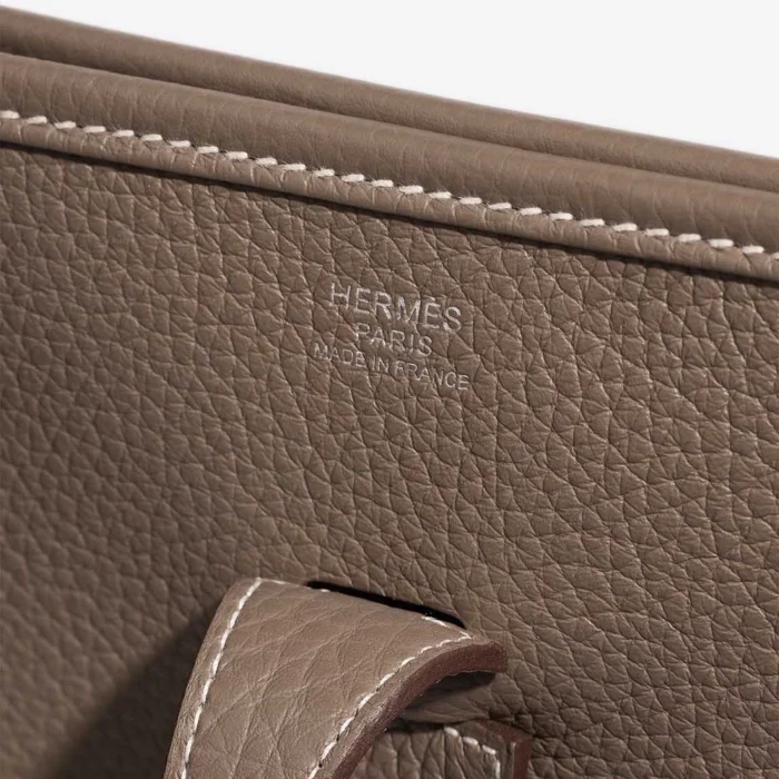 Artisan-Grade Hermès Dupes Evelyne 33 Clemence Etoupe PHW - Replica Handbags - Image 2