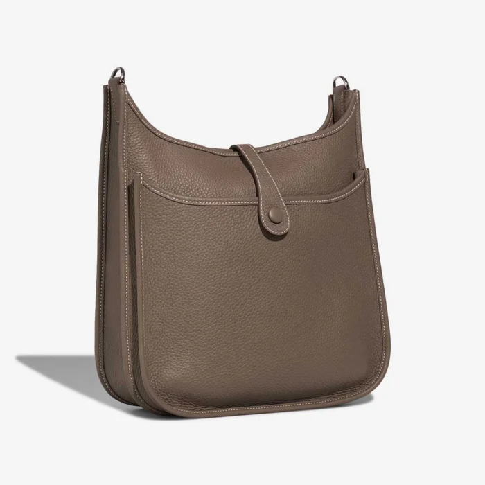 Artisan-Grade Hermès Dupes Evelyne 33 Clemence Etoupe PHW - Replica Handbags - Image 5