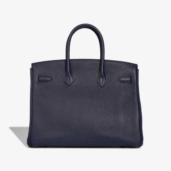 Artisan-Grade Hermès Dupes HSS Birkin 35 Taurillon Clemence Bleu Nuit/Anemone PHW - Replica Handbags - Image 2