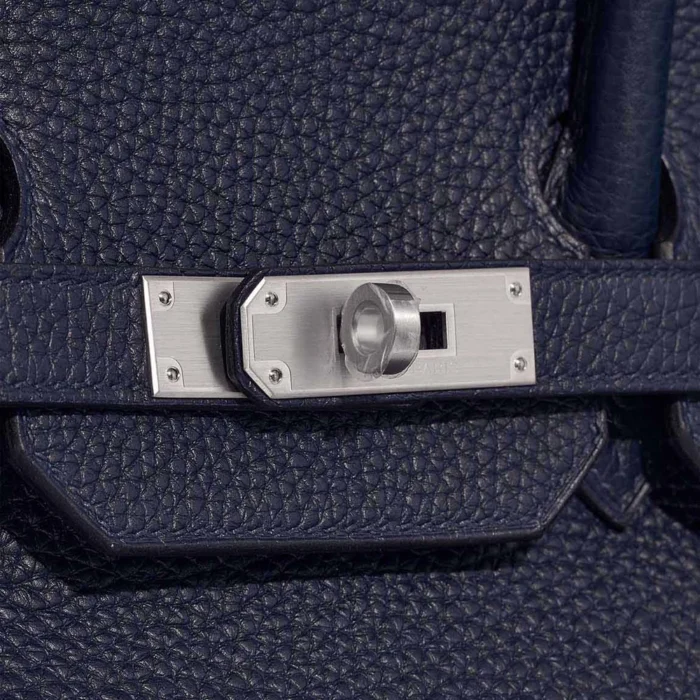Artisan-Grade Hermès Dupes HSS Birkin 35 Taurillon Clemence Bleu Nuit/Anemone PHW - Replica Handbags - Image 7