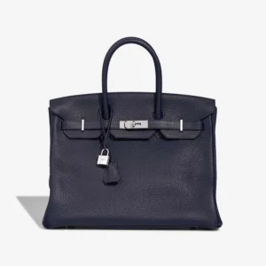 Artisan-Grade Hermès Dupes HSS Birkin 35 Taurillon Clemence Bleu Nuit/Anemone PHW - Replica Handbags