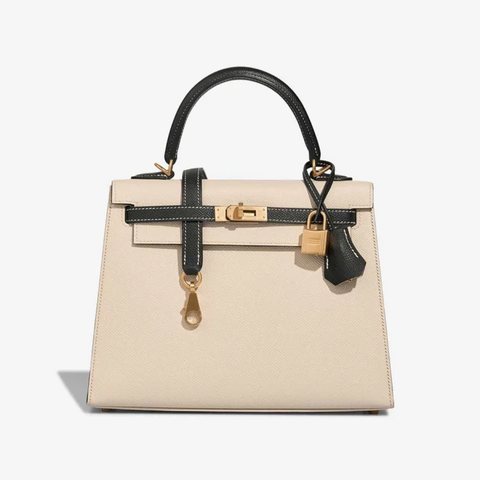 Artisan-Grade Hermès Dupes HSS Kelly 25 Epsom Black/Craie GHW - Replica Handbags