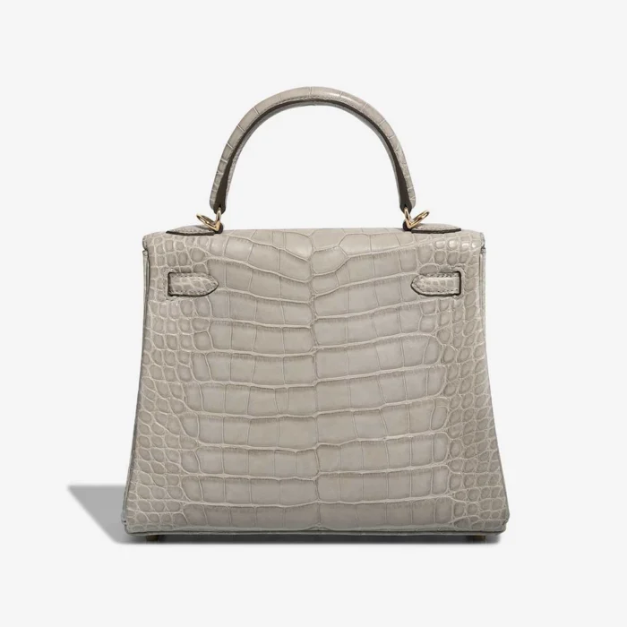Artisan-Grade Hermès Dupes HSS Kelly 25 Matte Alligator Gris Perle/Rose Mexico GHW - Replica Handbags - Image 2