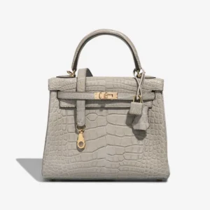 Artisan-Grade Hermès Dupes HSS Kelly 25 Matte Alligator Gris Perle/Rose Mexico GHW - Replica Handbags