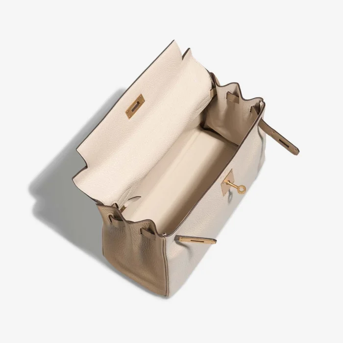 Artisan-Grade Hermès Dupes HSS Kelly 28 Togo Craie/Trench GHW - Replica Handbags - Image 5