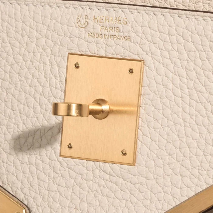 Artisan-Grade Hermès Dupes HSS Kelly 28 Togo Craie/Trench GHW - Replica Handbags - Image 6