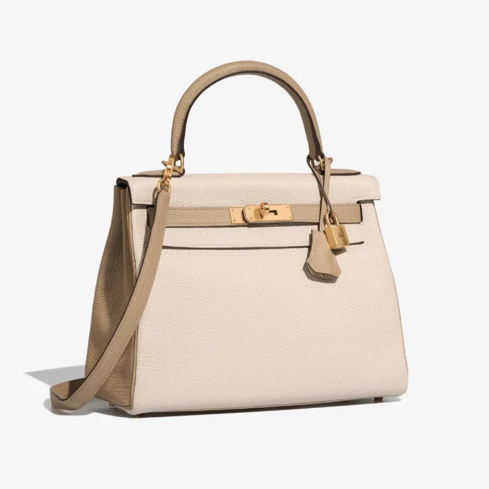 Artisan-Grade Hermès Dupes HSS Kelly 28 Togo Craie/Trench GHW - Replica Handbags - Image 4