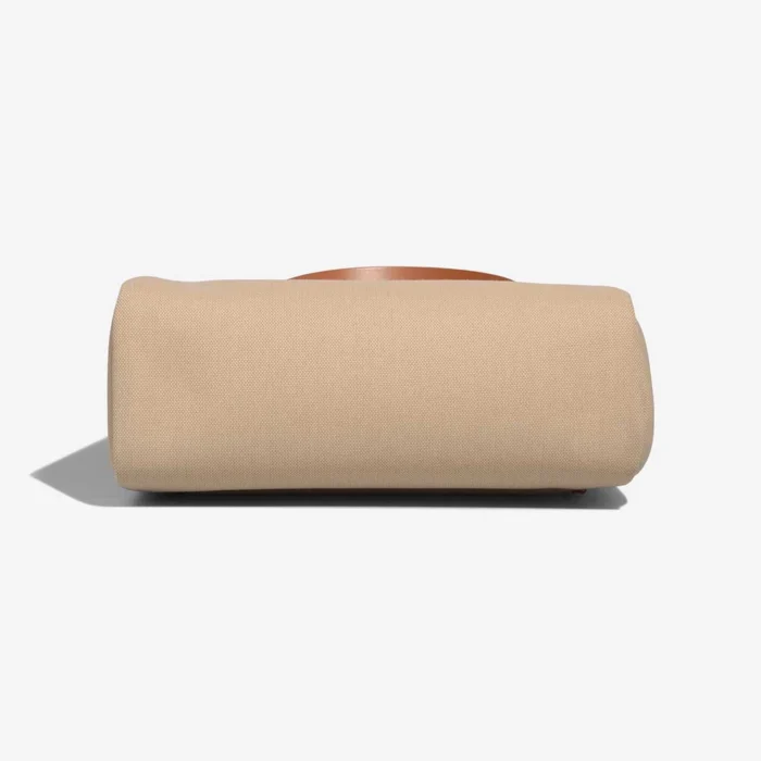 Artisan-Grade Hermès Dupes Herbag 31 Toile/Vache Hunter Beton/Fauve GHW - Replica Handbags - Image 4