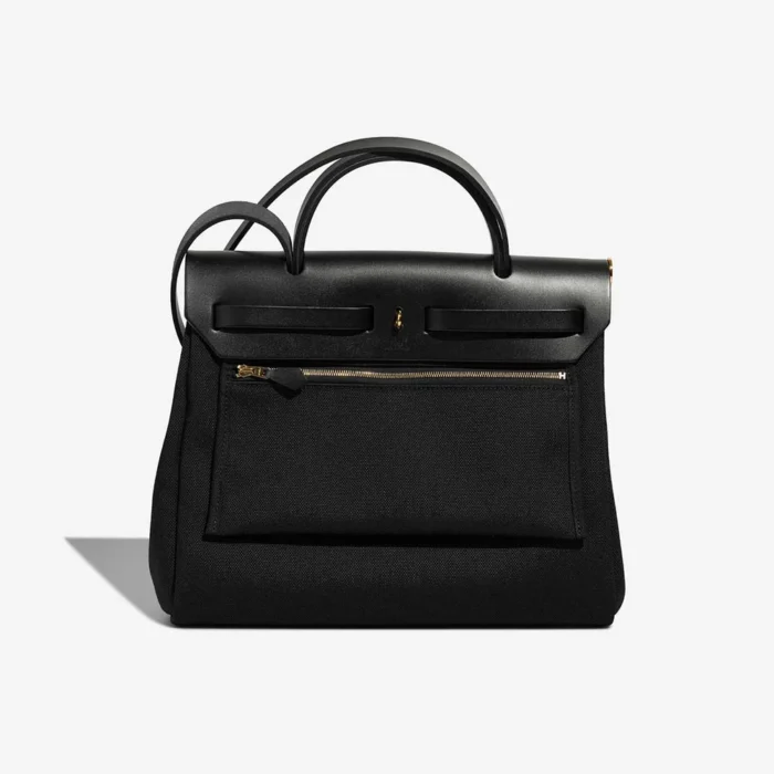 Artisan-Grade Hermès Dupes Herbag 31 Toile/Vache Hunter Black GHW - Replica Handbags - Image 3