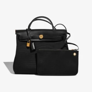 Artisan-Grade Hermès Dupes Herbag 31 Toile/Vache Hunter Black GHW - Replica Handbags