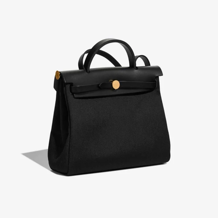 Artisan-Grade Hermès Dupes Herbag 31 Toile/Vache Hunter Black GHW - Replica Handbags - Image 6