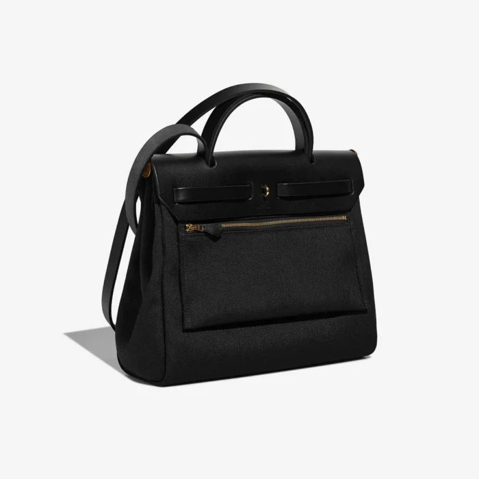 Artisan-Grade Hermès Dupes Herbag 31 Toile/Vache Hunter Black GHW - Replica Handbags - Image 5