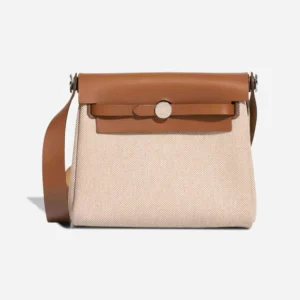 Artisan-Grade Hermès Dupes Herbag Mini Vache Hunter/Toile Naturel/Ecru PHW - Replica Handbags