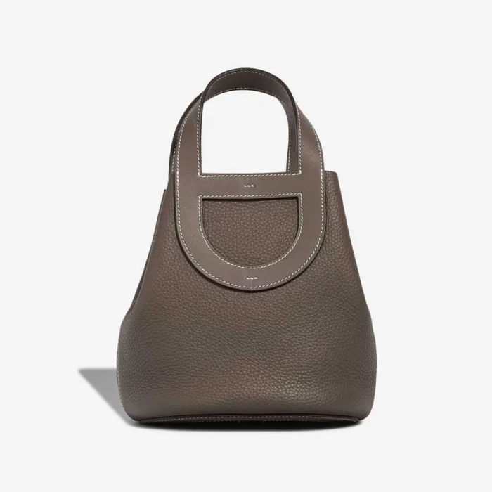 Artisan-Grade Hermès Dupes In-The-Loop 18 Taurillon Clemence/Swift Etoupe PHW - Replica Handbags - Image 3