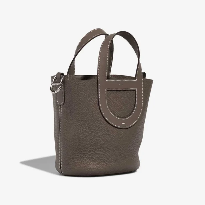 Artisan-Grade Hermès Dupes In-The-Loop 18 Taurillon Clemence/Swift Etoupe PHW - Replica Handbags - Image 2