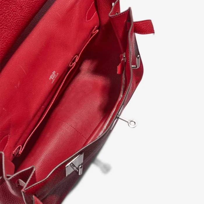 Artisan-Grade Hermès Dupes Jypsiere 34 Taurillon Clemence Rouge Vif PHW - Replica Handbags - Image 7