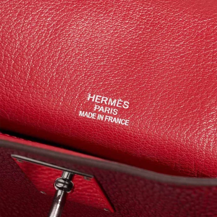 Artisan-Grade Hermès Dupes Jypsiere 34 Taurillon Clemence Rouge Vif PHW - Replica Handbags - Image 2