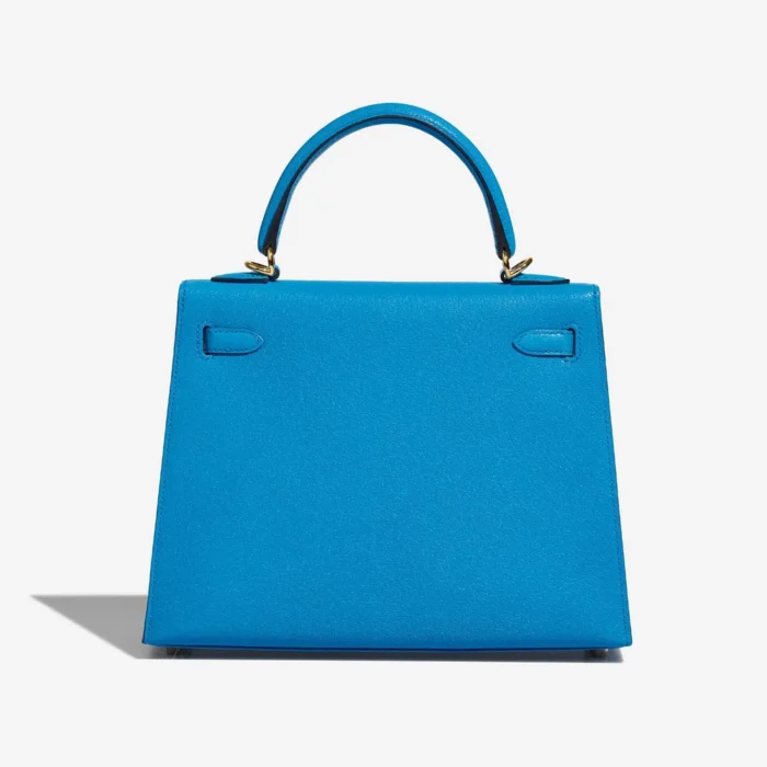 Artisan-Grade Hermès Dupes Kelly 25 Chevre Chamkila Blue Frida GHW - Replica Handbags - Image 2