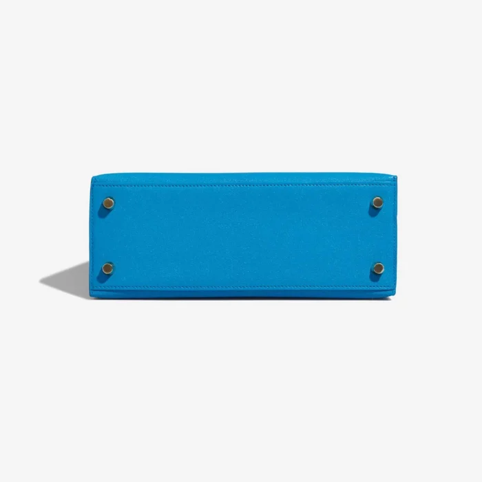 Artisan-Grade Hermès Dupes Kelly 25 Chevre Chamkila Blue Frida GHW - Replica Handbags - Image 3