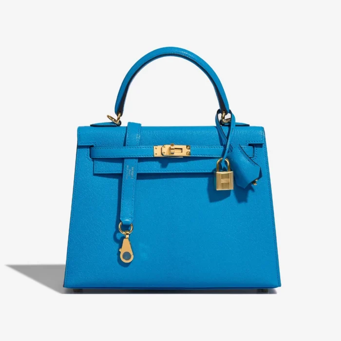 Artisan-Grade Hermès Dupes Kelly 25 Chevre Chamkila Blue Frida GHW