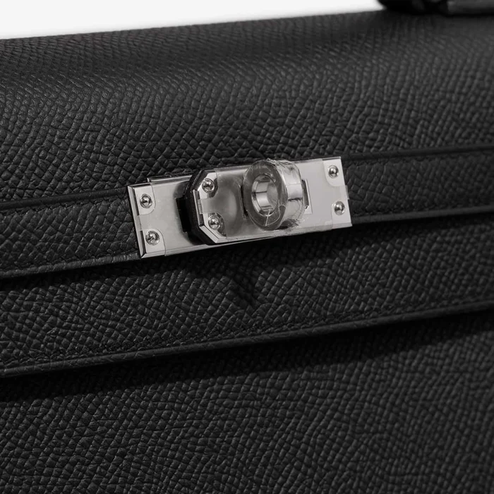 Artisan-Grade Hermès Dupes Kelly 25 Epsom Black PHW - Replica Handbags - Image 7