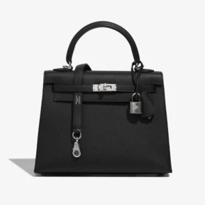 Artisan-Grade Hermès Dupes Kelly 25 Epsom Black PHW - Replica Handbags
