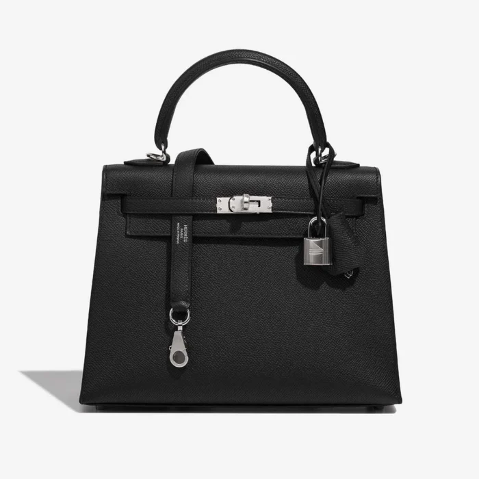 Artisan-Grade Hermès Dupes Kelly 25 Epsom Black PHW - Replica Handbags