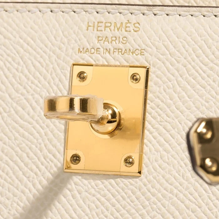 Artisan-Grade Hermès Dupes Kelly 25 Epsom Nata GHW - Replica Handbags - Image 5