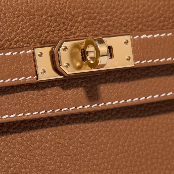 Artisan-Grade Hermès Dupes Kelly 25 Togo Gold GHW - Replica Handbags - Image 7