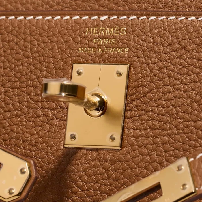 Artisan-Grade Hermès Dupes Kelly 25 Togo Gold GHW - Replica Handbags - Image 6